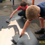 Preparing the boards for the artwork